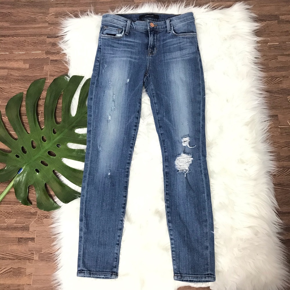 J Brand Size 25 Semi Distressed Women’s Capri Denim Jeans